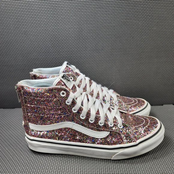 Vans Shoes - Womens Sz 8 Pink Vans Sparkle Hi Tops